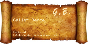 Galler Bence névjegykártya